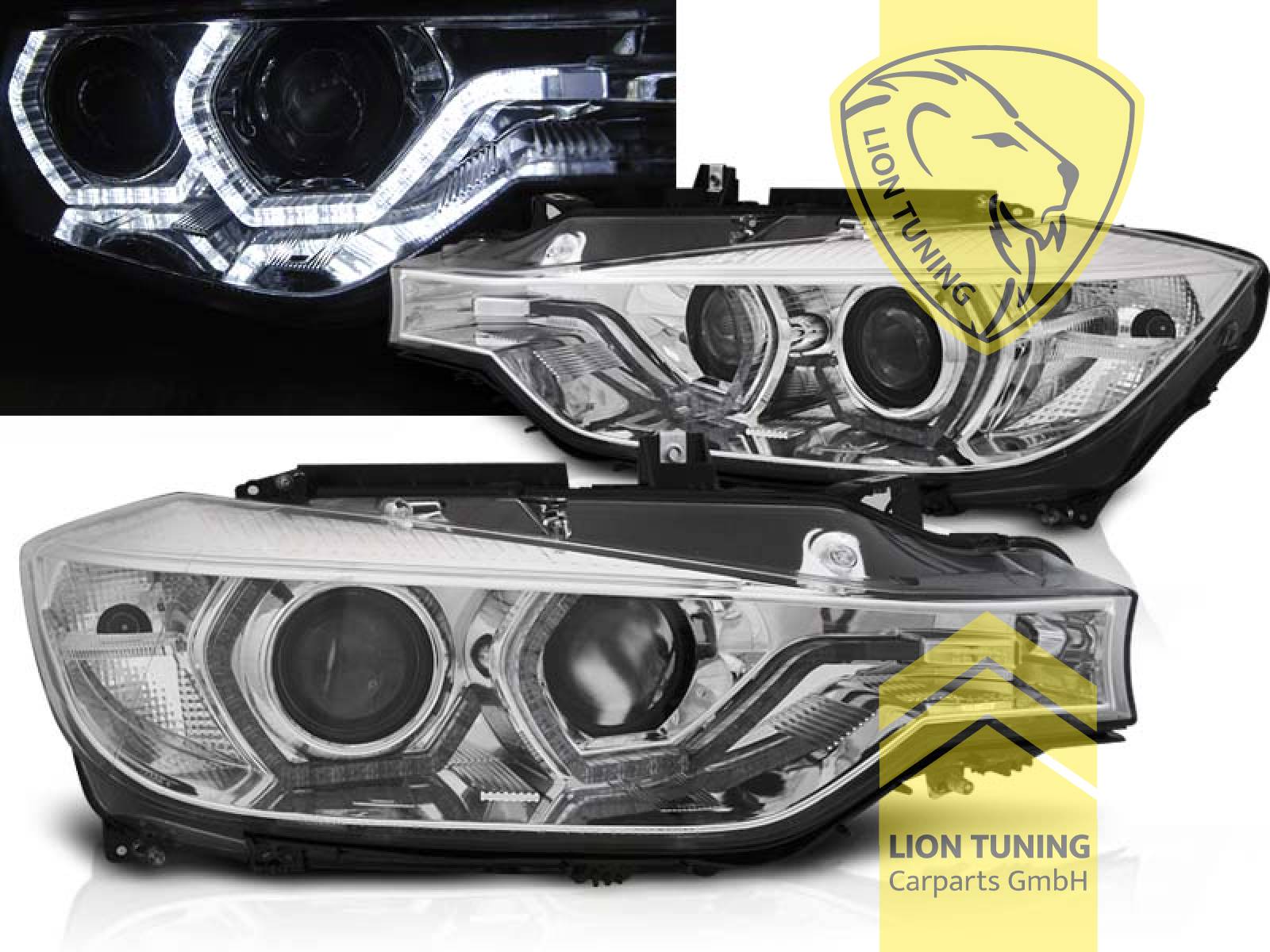 Halogen, chrom, weiß LED, Abblendlicht H7 / Fernlicht H7, elektrisch verstellbar - Stellmotor integriert, Eintragungsfrei / mit E-Prüfzeichen, Eintragungsfrei / mit R87 Zulassung als Tagfahrlicht