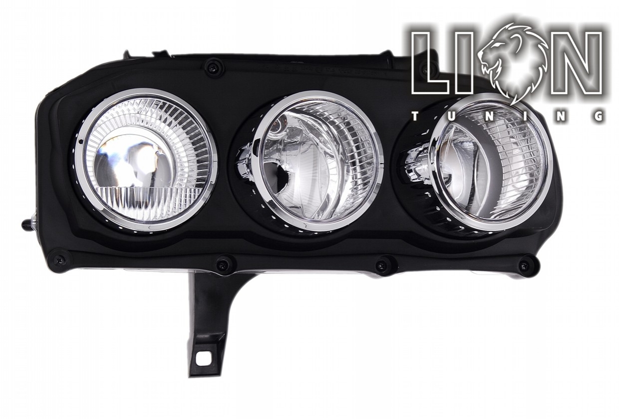 Halogen, Abblendlicht H7 / Fernlicht H7, elektrisch verstellbar - Stellmotor integriert, inkl. Verschlusskappe und Lampenträger, ohne Leuchtmittel, Standard Ausführung, Eintragungsfrei / mit E-Prüfzeichen