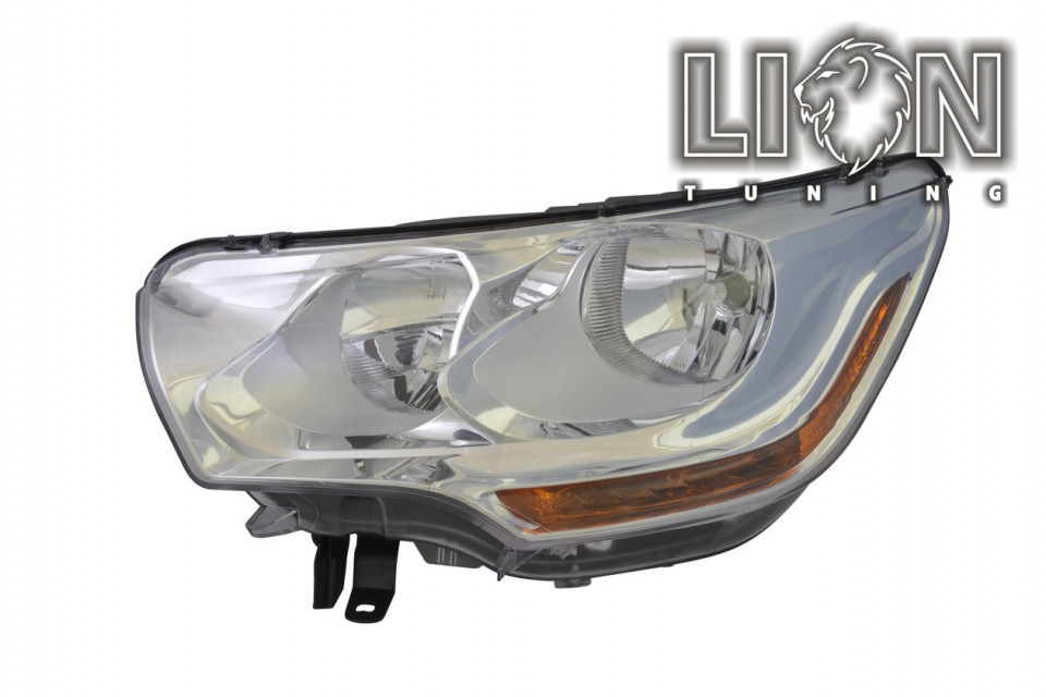 Halogen, mit Tagfahrlicht, 10-poliger Anschlussstecker, Abblendlicht H7 / Fernlicht H1, elektrisch verstellbar - Stellmotor integriert, inkl. Verschlusskappe und Lampenträger, ohne Leuchtmittel, Standard Ausführung, Eintragungsfrei / mit E-Prüfzeichen