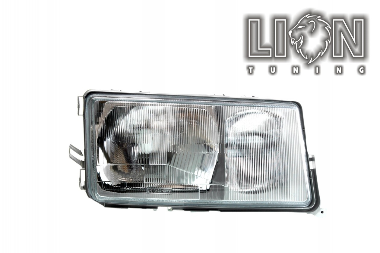 Halogen, mit Nebelscheinwerfer, Abblendlicht und Fernlicht H4 / Nebelscheinwerfer H3, pneumatische Verstellung - wie Original, inkl. Verschlusskappe und Lampenträger, ohne Leuchtmittel, Standard Ausführung, Eintragungsfrei / mit E-Prüfzeichen