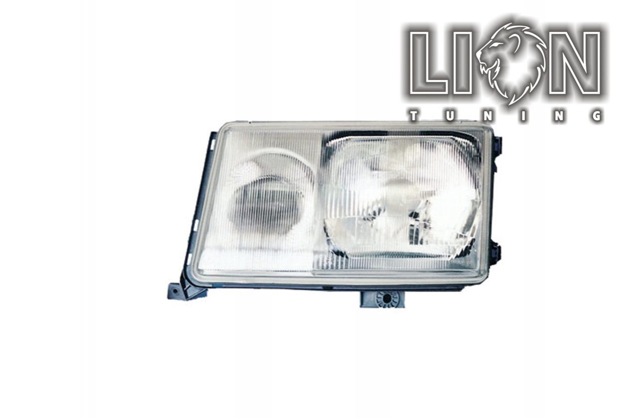 Halogen, mit Nebelscheinwerfer, Abblendlicht und Fernlicht H4 / Nebelscheinwerfer H3, pneumatische Verstellung - wie Original, inkl. Verschlusskappe und Lampenträger, ohne Leuchtmittel, Standard Ausführung, Eintragungsfrei / mit E-Prüfzeichen