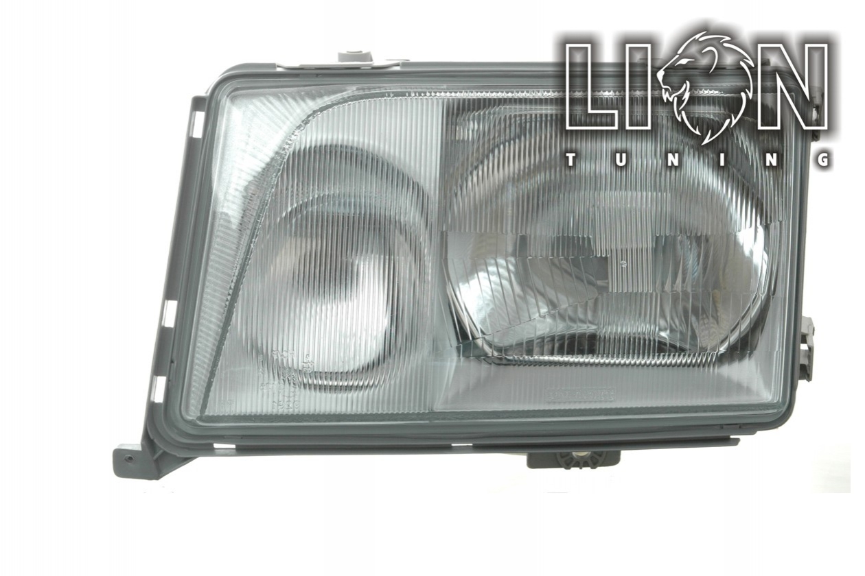 Halogen, mit Nebelscheinwerfer, Abblendlicht und Fernlicht H4 / Nebelscheinwerfer H3, pneumatische Verstellung - wie Original, inkl. Verschlusskappe und Lampenträger, ohne Leuchtmittel, Standard Ausführung, Eintragungsfrei / mit E-Prüfzeichen