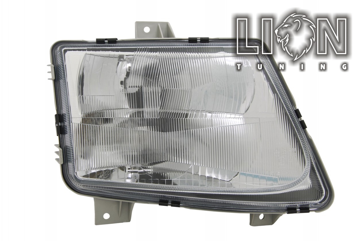 Halogen, mit Nebelscheinwerfer, Abblendlicht und Fernlicht H4 / Nebelscheinwerfer H1, manuell verstellbar, inkl. Verschlusskappe und Lampenträger, ohne Leuchtmittel, Standard Ausführung, Eintragungsfrei / mit E-Prüfzeichen