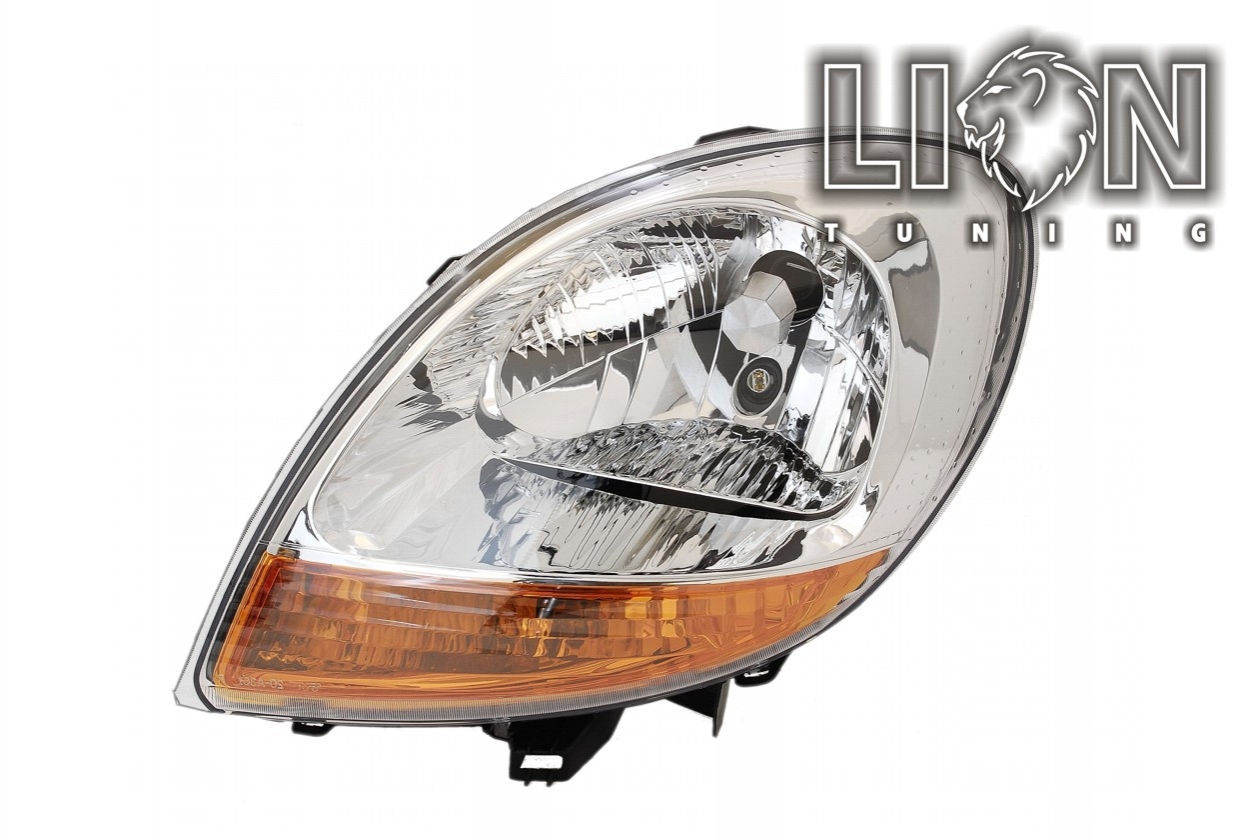 Halogen, Abblendlicht und Fernlicht H4, elektrisch verstellbar - Stellmotor wird vom Original übernommen, inkl. Verschlusskappe und Lampenträger, ohne Leuchtmittel, Eintragungsfrei / mit E-Prüfzeichen