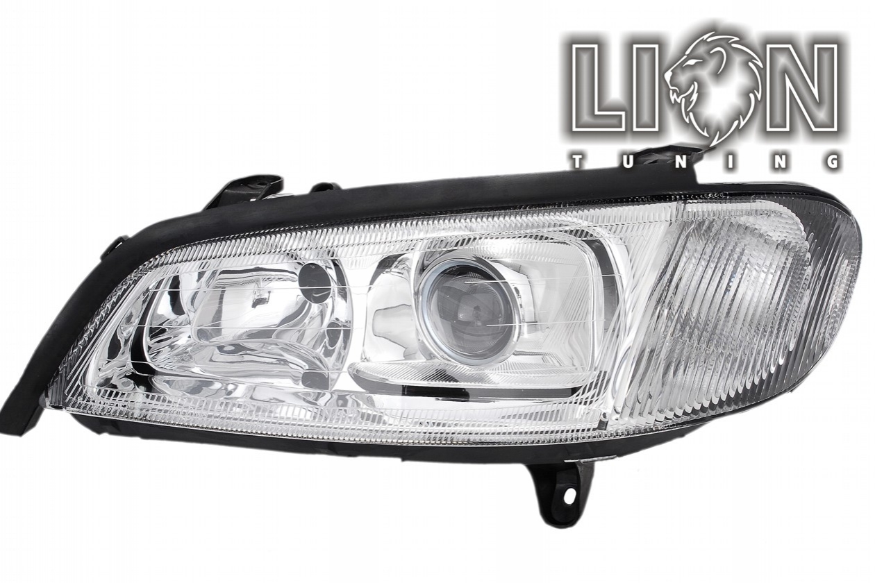 Halogen, Abblendlicht H7 / Fernlicht H1, elektrisch verstellbar - Stellmotor wird vom Original übernommen, inkl. Verschlusskappe und Lampenträger, ohne Leuchtmittel, Standard Ausführung, Eintragungsfrei / mit E-Prüfzeichen