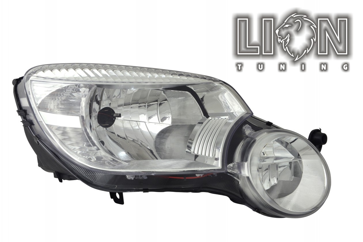 Halogen, mit Nebelscheinwerfer, ohne „Yeti“ Logo, Abblendlicht und Fernlicht H4 / Nebelscheinwerfer H7, elektrisch verstellbar - Stellmotor integriert, inkl. Verschlusskappe und Lampenträger, ohne Leuchtmittel, Standard Ausführung, Eintragungsfrei / mit E-Prüfzeichen