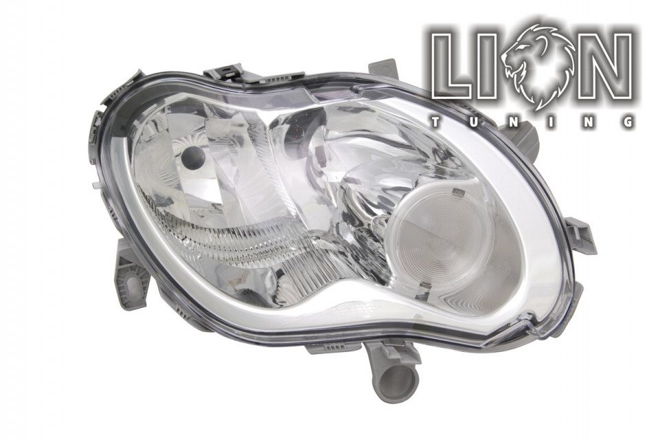 Halogen, Abblendlicht H7 / Fernlicht H1, elektrisch verstellbar - Stellmotor integriert, inkl. Verschlusskappe und Lampenträger, ohne Leuchtmittel, Standard Ausführung, Eintragungsfrei / mit E-Prüfzeichen