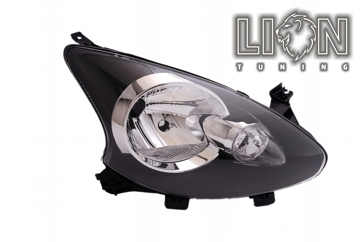 Halogen, Abblendlicht und Fernlicht H4, elektrisch verstellbar - Stellmotor integriert, inkl. Verschlusskappe und Lampenträger, ohne Leuchtmittel, Eintragungsfrei / mit E-Prüfzeichen