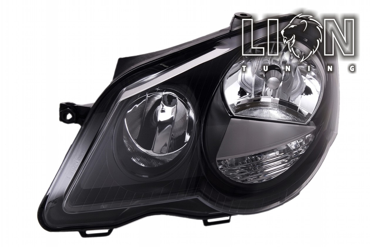 Halogen, GTi Optik, Abblendlicht H7 / Fernlicht H1, elektrisch verstellbar - Stellmotor integriert, inkl. Verschlusskappe und Lampenträger, ohne Leuchtmittel, Eintragungsfrei / mit E-Prüfzeichen