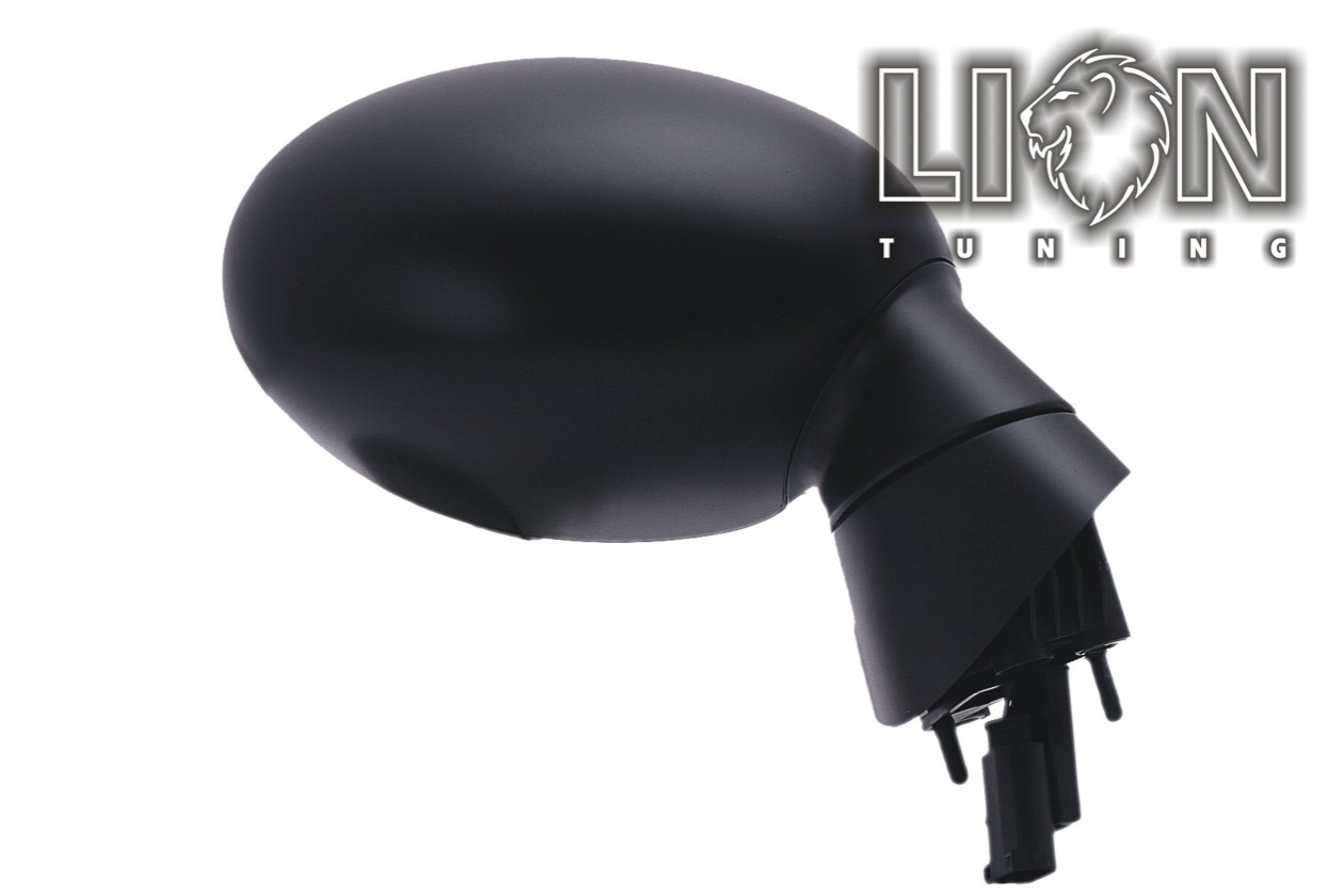 Beheizbar, Elektrisch, grau, schwarz lackierfähig / vorgrundierte Spiegelkappe, grundiert, convex, Eintragungsfrei / keine Eintragung nötig