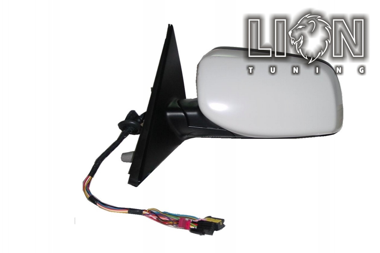 Beheizbar, mit Memory System, mit Vorfeldbeleuchtung, Elektrisch einklappbar, Elektrisch, grau, grundiert, blau asphärisch, Eintragungsfrei / keine Eintragung nötig