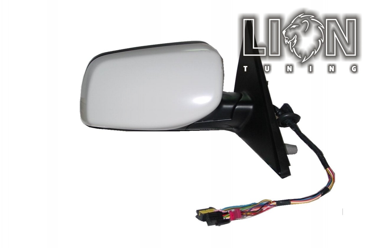 Beheizbar, mit Memory System, mit Vorfeldbeleuchtung, Elektrisch einklappbar, Elektrisch, grau, grundiert, blau asphärisch, Eintragungsfrei / keine Eintragung nötig