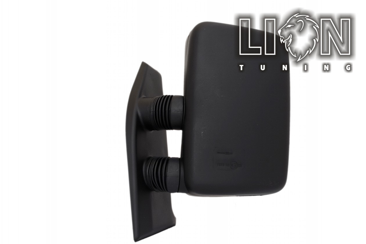 Mechanisch, schwarz, kurzer Spiegelarm, convex, Eintragungsfrei / keine Eintragung nötig