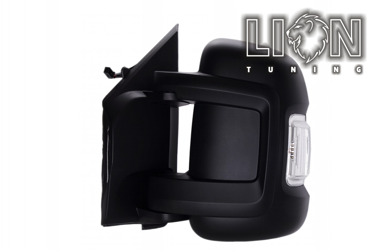 Beheizbar, mit Blinkleuchte, Elektrisch, schwarz, kurzer Spiegelarm, convex, Eintragungsfrei / keine Eintragung nötig