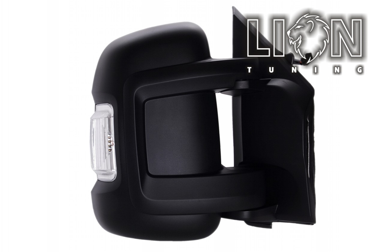 Beheizbar, mit Blinkleuchte, Elektrisch, schwarz, kurzer Spiegelarm, convex, Eintragungsfrei / keine Eintragung nötig