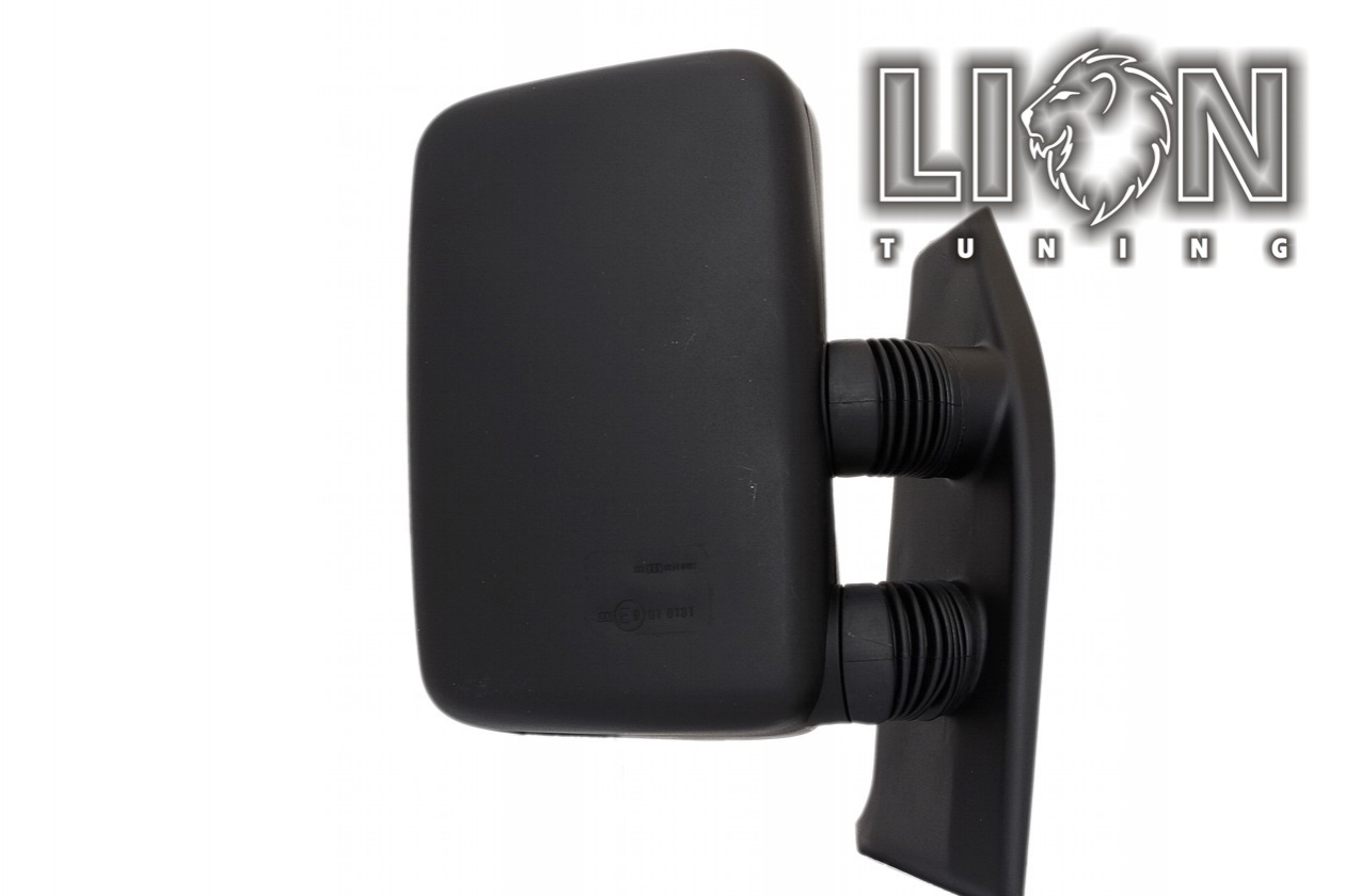 Mechanisch, schwarz, kurzer Spiegelarm / 80mm, convex, Eintragungsfrei / keine Eintragung nötig