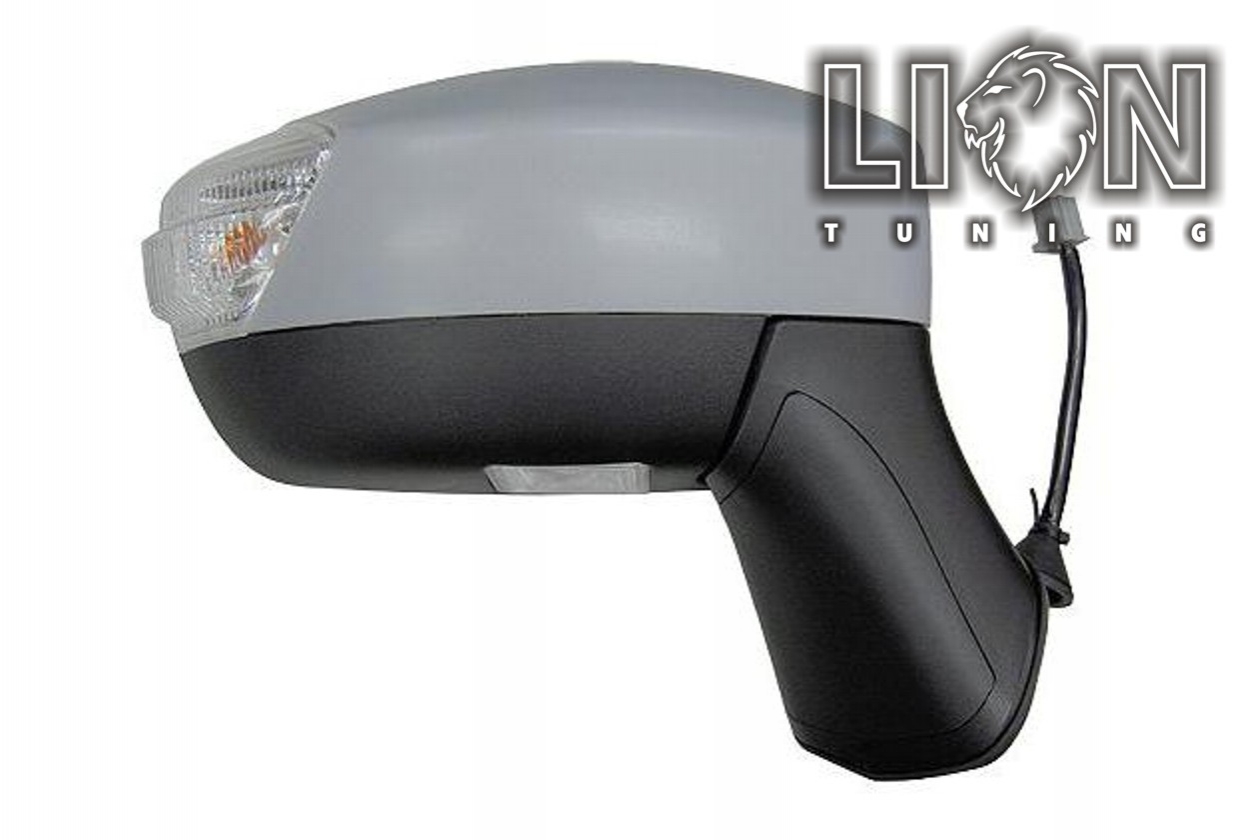 Beheizbar, mit Blinkleuchte, mit Vorfeldbeleuchtung, Elektrisch einklappbar, Elektrisch, grau, grundiert, asphärisch, Eintragungsfrei / keine Eintragung nötig