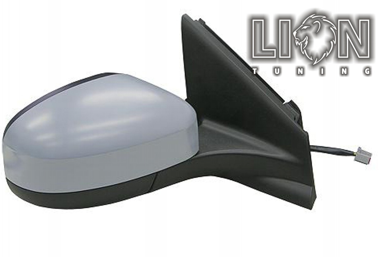 Beheizbar, mit Vorfeldbeleuchtung, Elektrisch einklappbar, Elektrisch, grau, grundiert, convex, Eintragungsfrei / keine Eintragung nötig