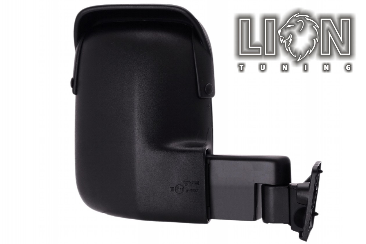 Mechanisch, schwarz, kurzer Spiegelarm, convex, Eintragungsfrei / keine Eintragung nötig