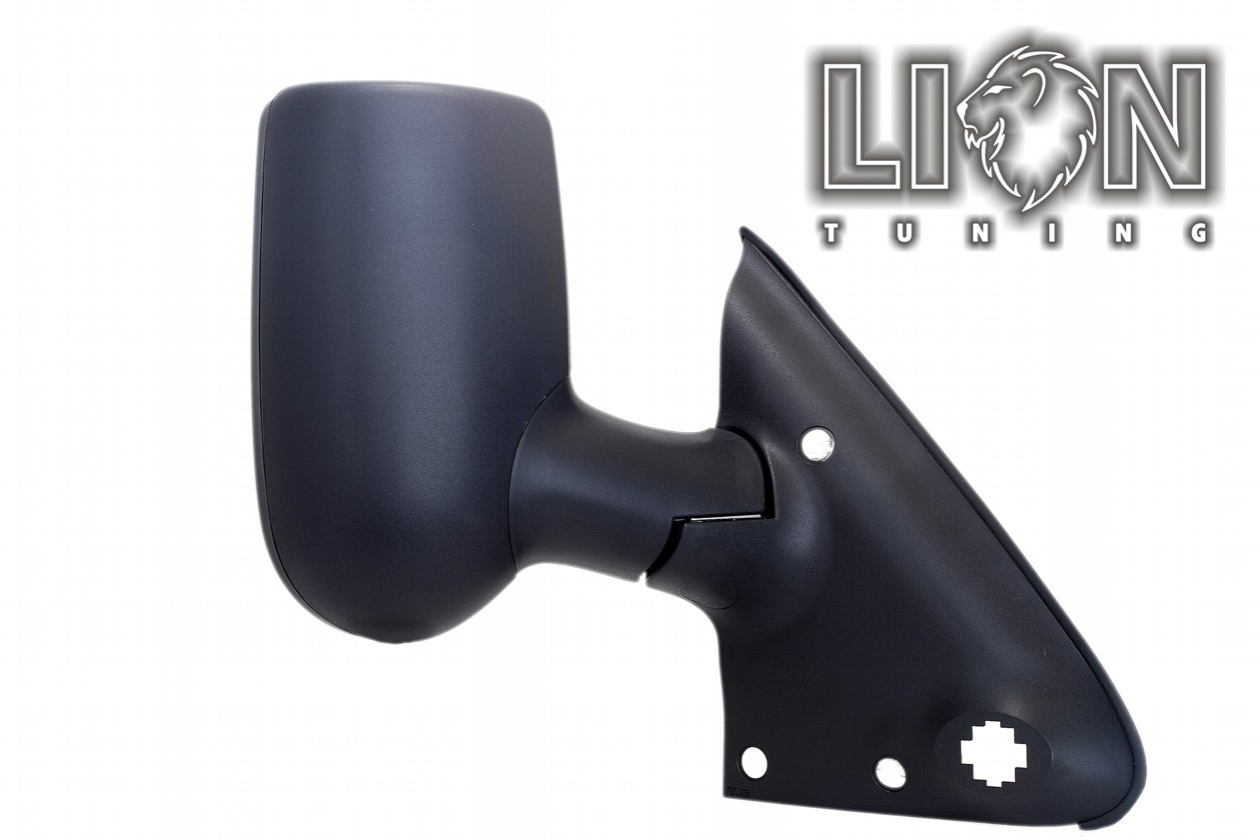 Mechanisch, schwarz, kurzer Spiegelarm, convex, Eintragungsfrei / keine Eintragung nötig