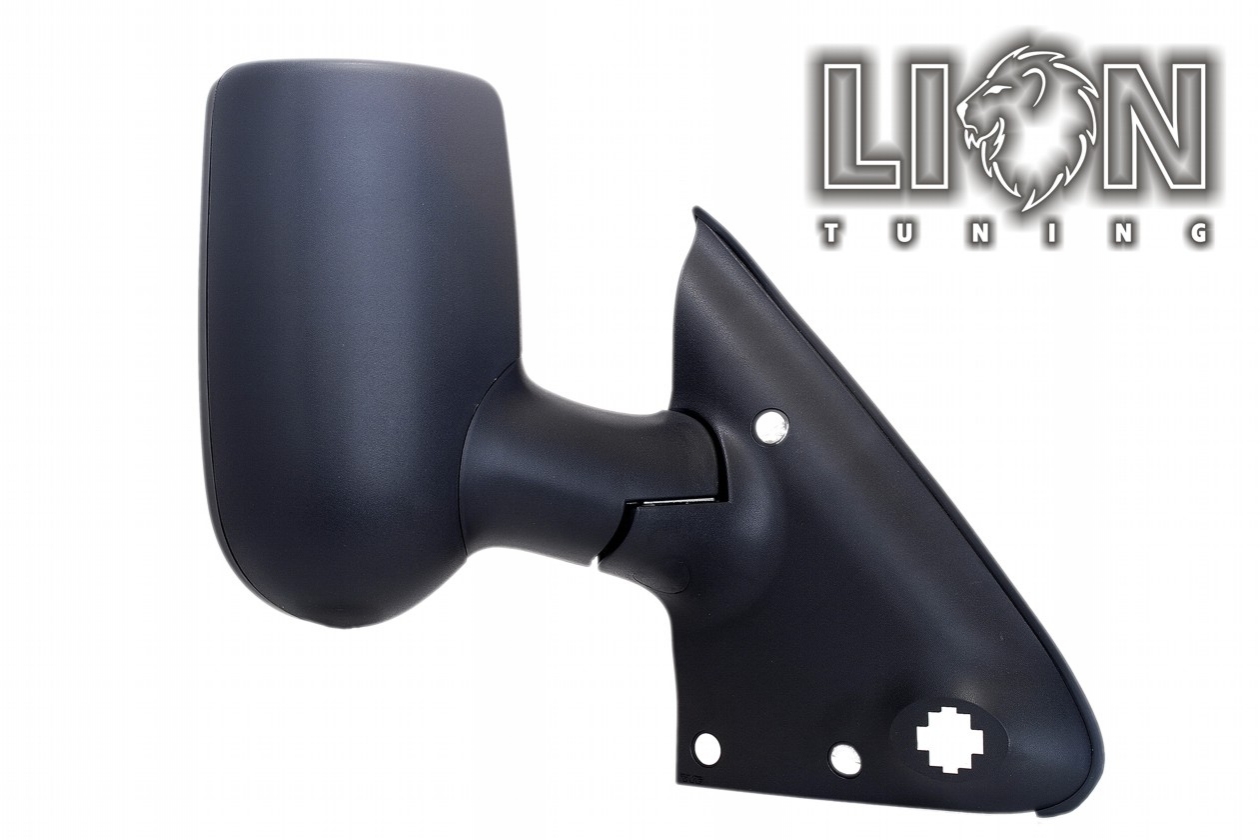 Beheizbar, Elektrisch, schwarz, kurzer Spiegelarm, convex, Eintragungsfrei / keine Eintragung nötig