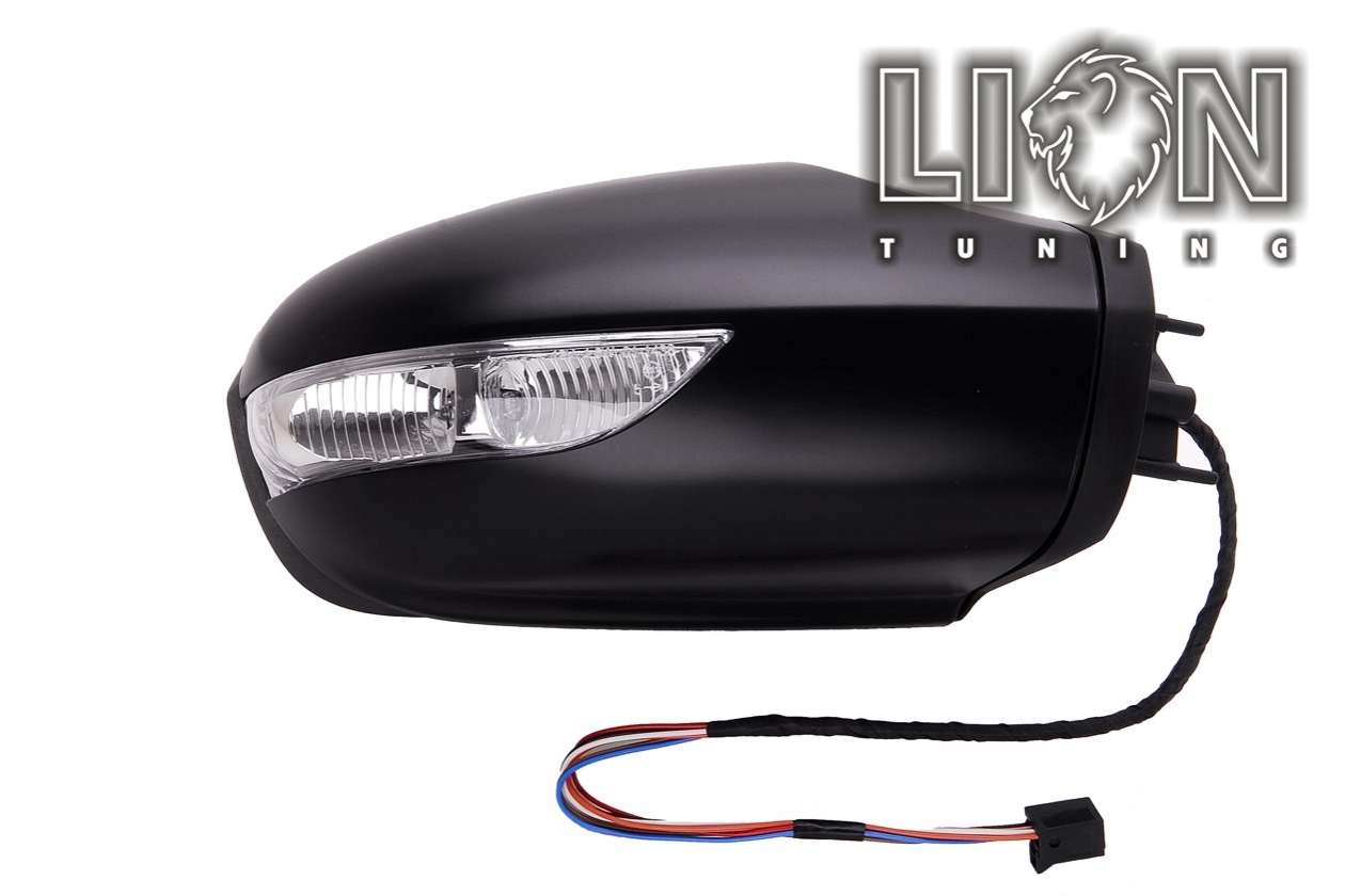 mit Blinkleuchte, Beheizbar, Elektrisch einklappbar, Elektrisch, grau, schwarz lackierfähig / vorgrundierte Spiegelkappe, grundiert, asphärisch, Eintragungsfrei / keine Eintragung nötig