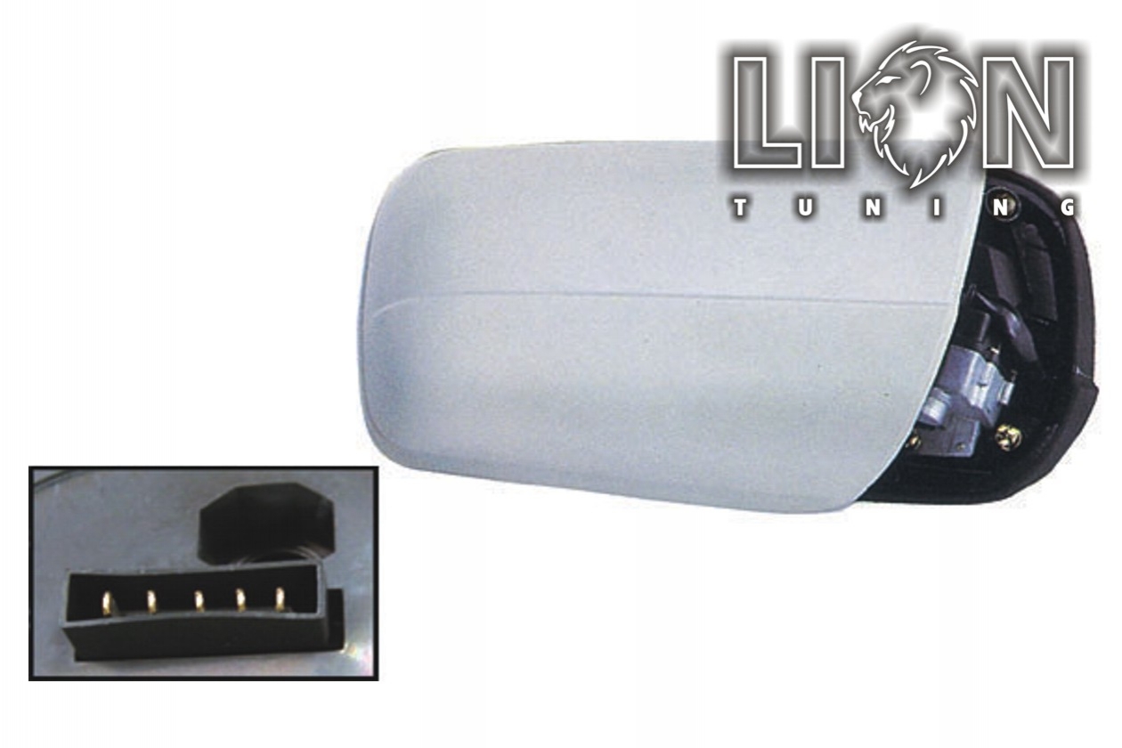 Beheizbar, Elektrisch, grau, 5-poliger Anschlussstecker, grundiert, blau asphärisch, Eintragungsfrei / keine Eintragung nötig