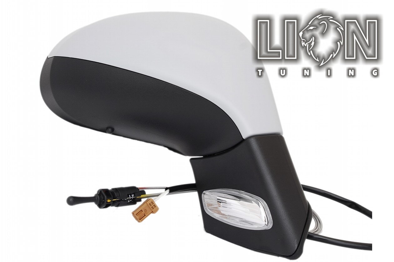 mit Blinkleuchte, Beheizbar, mit Temperatur Sensor, Mechanisch, grau, grundiert, convex, Eintragungsfrei / keine Eintragung nötig