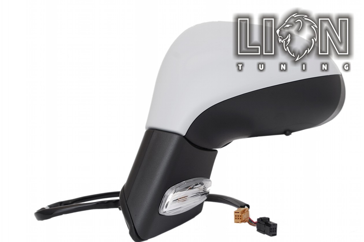 mit Blinkleuchte, Beheizbar, Elektrisch einklappbar, Elektrisch, grau, grundiert, convex, Eintragungsfrei / keine Eintragung nötig