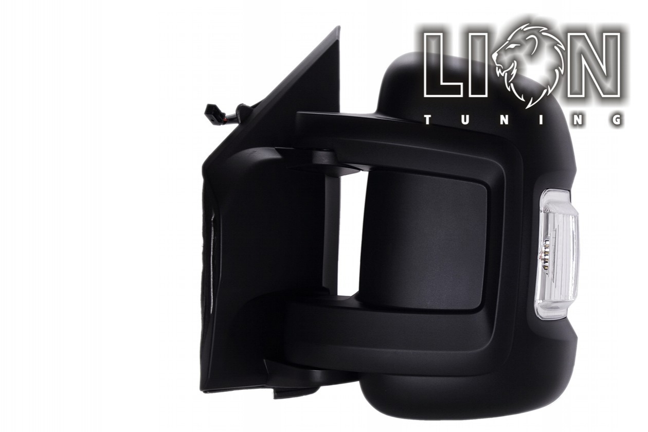 mit Blinkleuchte, Beheizbar, mit Temperatur Sensor, Elektrisch, schwarz, kurzer Spiegelarm, convex, Eintragungsfrei / keine Eintragung nötig