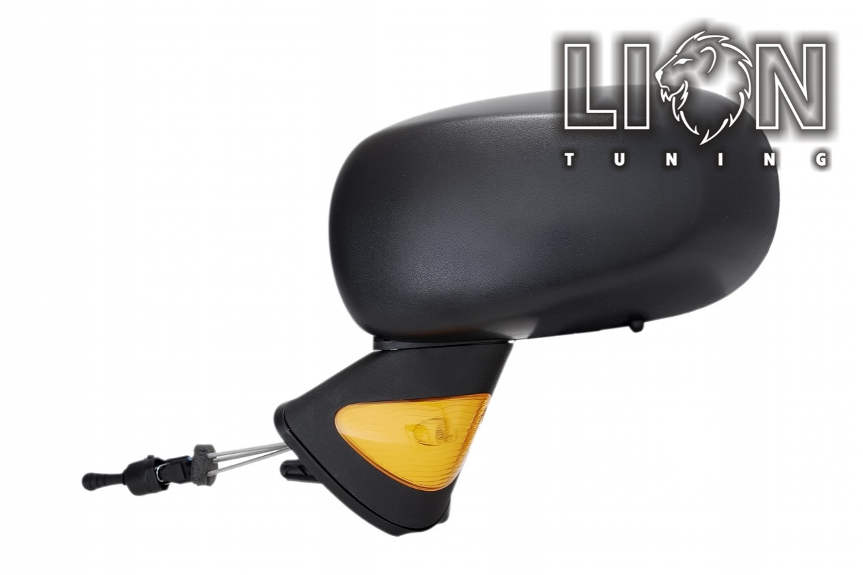 mit Blinkleuchte, Mechanisch, schwarz, asphärisch, Eintragungsfrei / keine Eintragung nötig