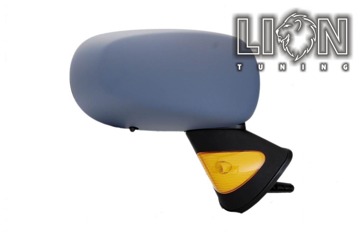 mit Blinkleuchte, Beheizbar, mit Temperatur Sensor, Elektrisch, grau, grundiert, convex, Eintragungsfrei / keine Eintragung nötig