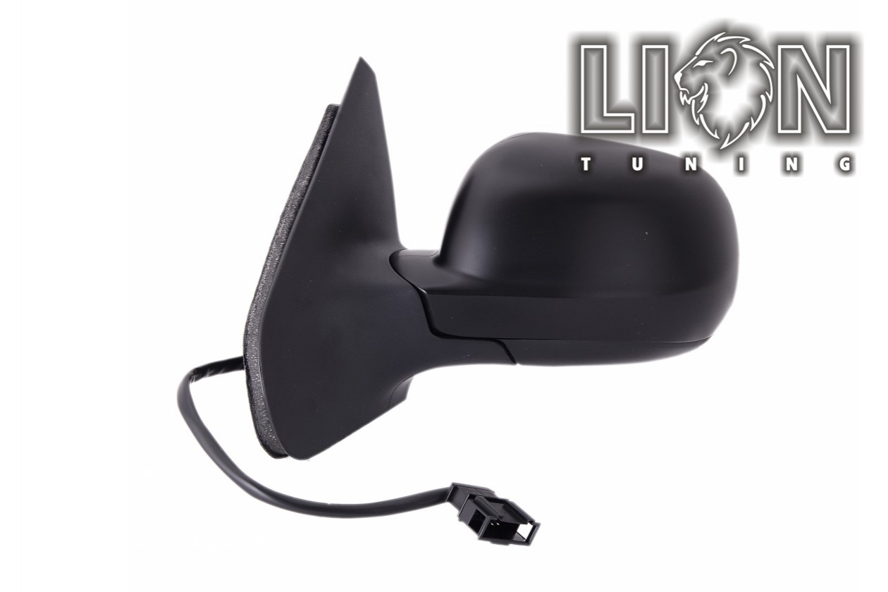 Beheizbar, Elektrisch, grau, großes Spiegelgehäuse, grundiert, blau asphärisch, Eintragungsfrei / keine Eintragung nötig