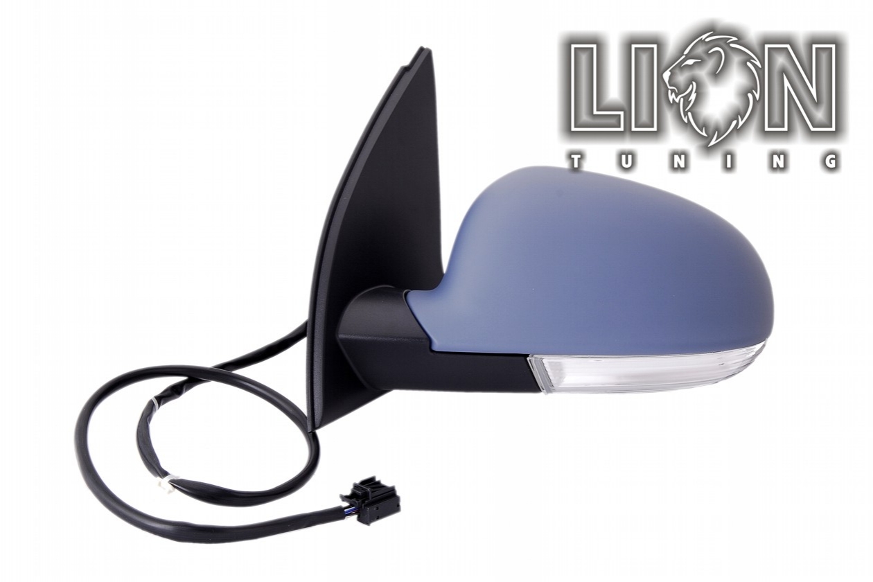 Beheizbar, Elektrisch einklappbar, mit Blinkleuchte, Elektrisch, grau, grundiert, asphärisch, Eintragungsfrei / keine Eintragung nötig