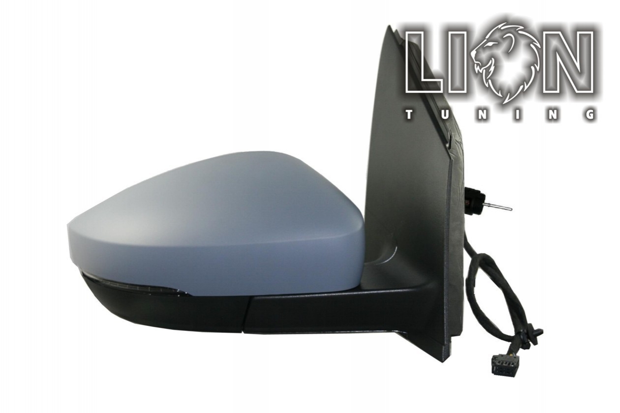 Beheizbar, mit Blinkleuchte, Elektrisch, grau, Anschlussstecker rechteckig, grundiert, convex, Eintragungsfrei / keine Eintragung nötig