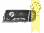 Halogen, schwarz, Abblendlicht H1 / Fernlicht H1 / Nebelscheinwerfer H7, Blinkerbirnen BAU15S, pneumatische Verstellung - wie Original, Eintragungsfrei / mit E-Prüfzeichen