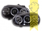 Halogen, schwarz, weiß LED, Abblendlicht H1 / Fernlicht H1 / Nebelscheinwerfer H3, Blinkerbirnen BAU15S, elektrisch verstellbar - Stellmotor wird vom Original übernommen, Eintragungsfrei / mit E-Prüfzeichen