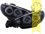 Halogen, schwarz, weiß LED, für Fahrzeuge mit Original H4 Scheinwerfern, Abblendlicht H1 / Fernlicht H1, Blinkerbirnen BAU15S, elektrisch verstellbar - Stellmotor wird vom Original übernommen, Eintragungsfrei / mit E-Prüfzeichen