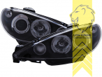 Halogen, schwarz, weiß LED, für Fahrzeuge mit Original H7 Scheinwerfern, Abblendlicht H1 / Fernlicht H1, Blinkerbirnen BAU15S, elektrisch verstellbar - Stellmotor wird vom Original übernommen, Eintragungsfrei / mit E-Prüfzeichen