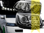 Halogen, schwarz, Abblendlicht und Fernlicht in einer Linse H7, Blinkerbirnen BAU15S, elektrisch verstellbar - Stellmotor integriert, Eintragungsfrei / mit E-Prüfzeichen, Eintragungsfrei / mit R87 Zulassung als Tagfahrlicht