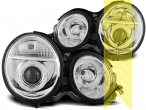 Halogen, chrom, weiß LED, Abblendlicht H1 / Fernlicht H1, Blinkerbirnen BAU15S, pneumatische Verstellung - wie Original, Eintragungsfrei / mit E-Prüfzeichen