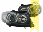 Halogen, schwarz, gelb Halogen, Abblendlicht H7 / Fernlicht H7, Blinkerbirnen BAU15S, elektrisch verstellbar - Stellmotor wird vom Original übernommen, Eintragungsfrei / mit E-Prüfzeichen