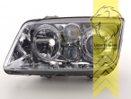 Halogen, chrom, gelb Halogen, Abblendlicht H7 / Fernlicht H7 / Nebelscheinwerfer H3, Blinkerbirnen BAU15S, elektrisch verstellbar - Stellmotor wird vom Original übernommen, Eintragungsfrei / mit E-Prüfzeichen