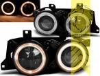 Halogen, schwarz, gelb Halogen, Abblendlicht H7 / Fernlicht H7, elektrisch verstellbar - Stellmotor wird vom Original übernommen, Eintragungsfrei / mit E-Prüfzeichen