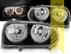 schwarz, gelb Halogen, Abblendlicht H7 / Fernlicht H7, elektrisch verstellbar - Stellmotor wird vom Original übernommen, Halogen, Eintragungsfrei / mit E-Prüfzeichen