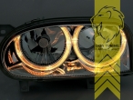 schwarz, gelb Halogen, Abblendlicht H7 / Fernlicht H7, elektrisch verstellbar - Stellmotor wird vom Original übernommen, Halogen, Eintragungsfrei / mit E-Prüfzeichen