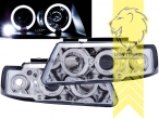 Halogen, chrom, weiß LED, Abblendlicht H1 / Fernlicht H1, Blinkerbirnen BAU15S, elektrisch verstellbar - Stellmotor wird vom Original übernommen, Eintragungsfrei / mit E-Prüfzeichen
