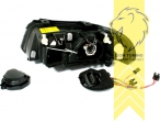 Halogen, schwarz, bei dem Modell 1994 - 1998 benötigen Sie die Adapterstecker 17093, Abblendlicht H7 / Fernlicht H7, Blinkerbirnen BAU15S, elektrisch verstellbar - Stellmotor wird vom Original übernommen, Eintragungsfrei / mit E-Prüfzeichen