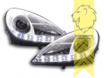 Halogen, chrom, Abblendlicht H7 / Fernlicht H1, Blinkerbirnen BAU15S, elektrisch verstellbar - Stellmotor integriert, Eintragungsfrei / mit E-Prüfzeichen, Eintragungsfrei / mit R87 Zulassung als Tagfahrlicht