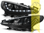 Halogen, schwarz, Abblendlicht H7 / Fernlicht H1, Blinkerbirnen BAU15S, elektrisch verstellbar - Stellmotor integriert, Eintragungsfrei / mit E-Prüfzeichen